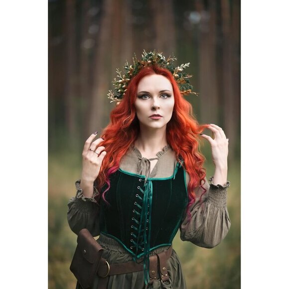 Handmade Woodland Halo Crown Flower Hairband For Women Girls Festival Wedding main image 5